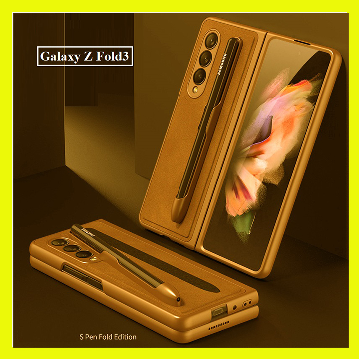 Ốp lưng da xịn dành cho SamSung Galaxy Z Fold3 kèm khay đựng bút có thể tháo rời tiện lợi