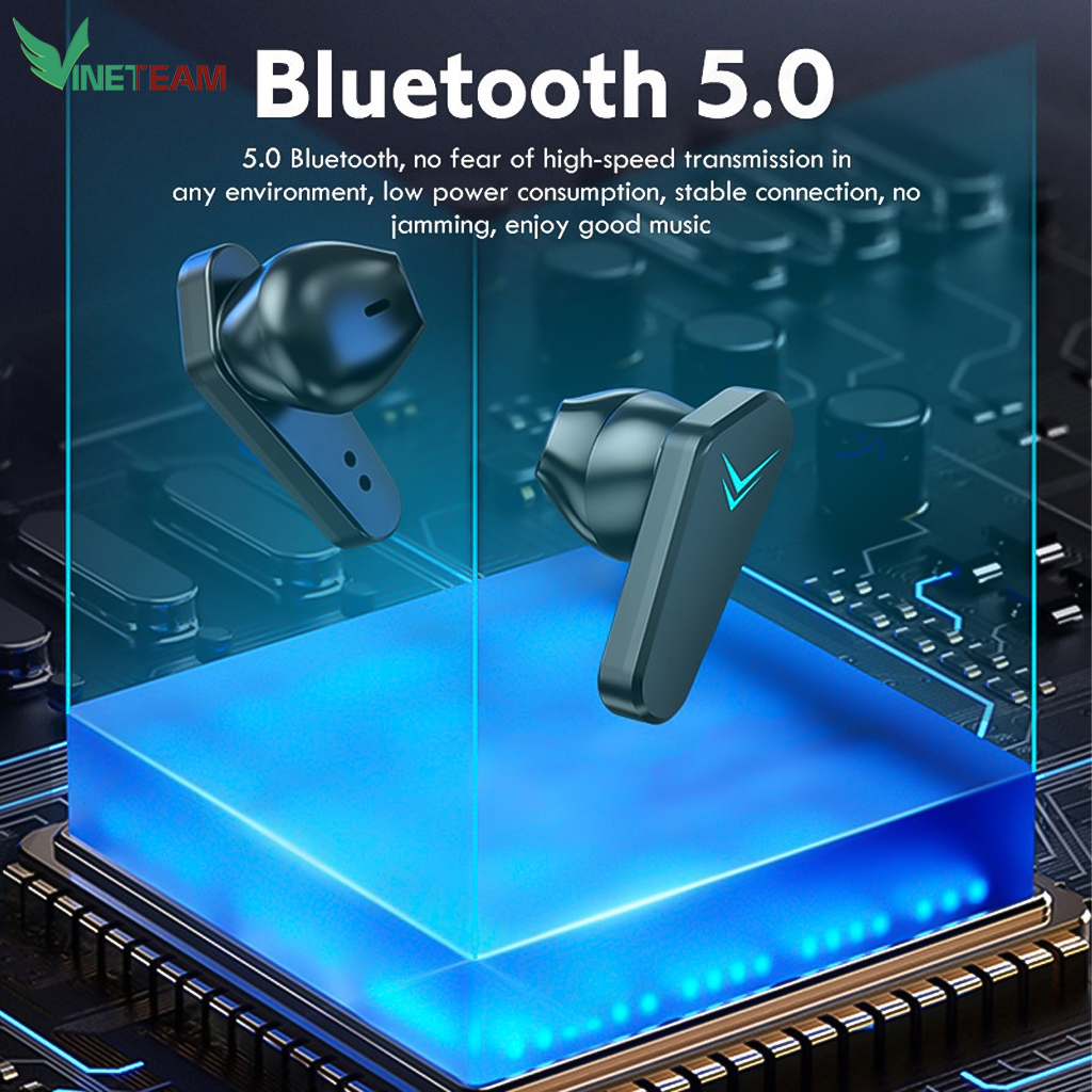 Tai Nghe Không Dây Gaming Bluetooth 5.0 Vinetteam TWS X15 Cảm Ứng Một Chạm Không Còn Độ Trễ Bass Mạnh Mẽ  Thiết Kế Thể Thao - Hàng Chính Hãng