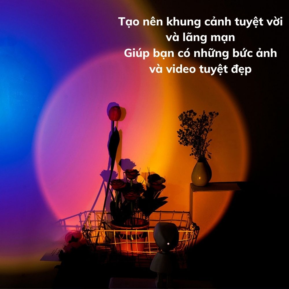 Đèn hoàng hôn Sunset chụp ảnh quay Tiktok phi hành gia nhiều màu – Có điều khiển - Hàng nhập khẩu - DENDM001W