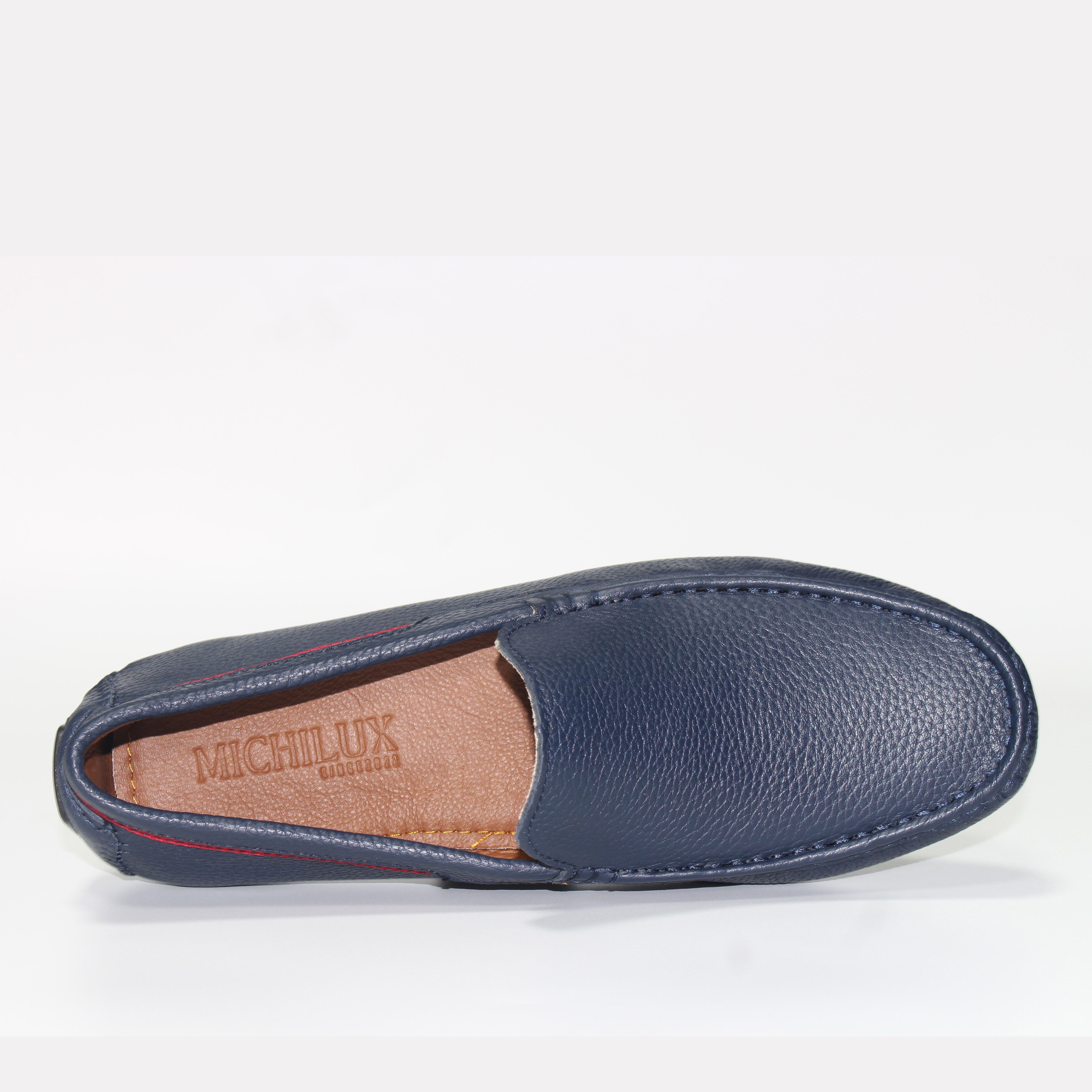 Giày MICHILUX Da Bò Thật Chính Hãng Classic Moccasin CSMS0 Màu Xanh Navy