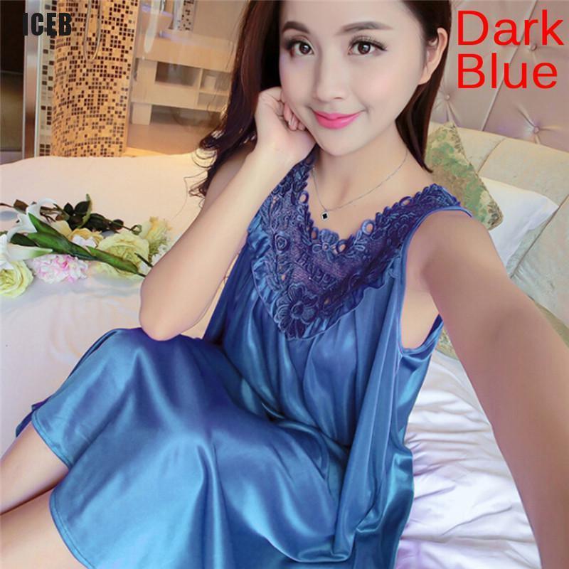 Đầm Ngủ Lụa Phối Ren Màu Sắc Thời Trang Quyến Rũ Cho Nữ