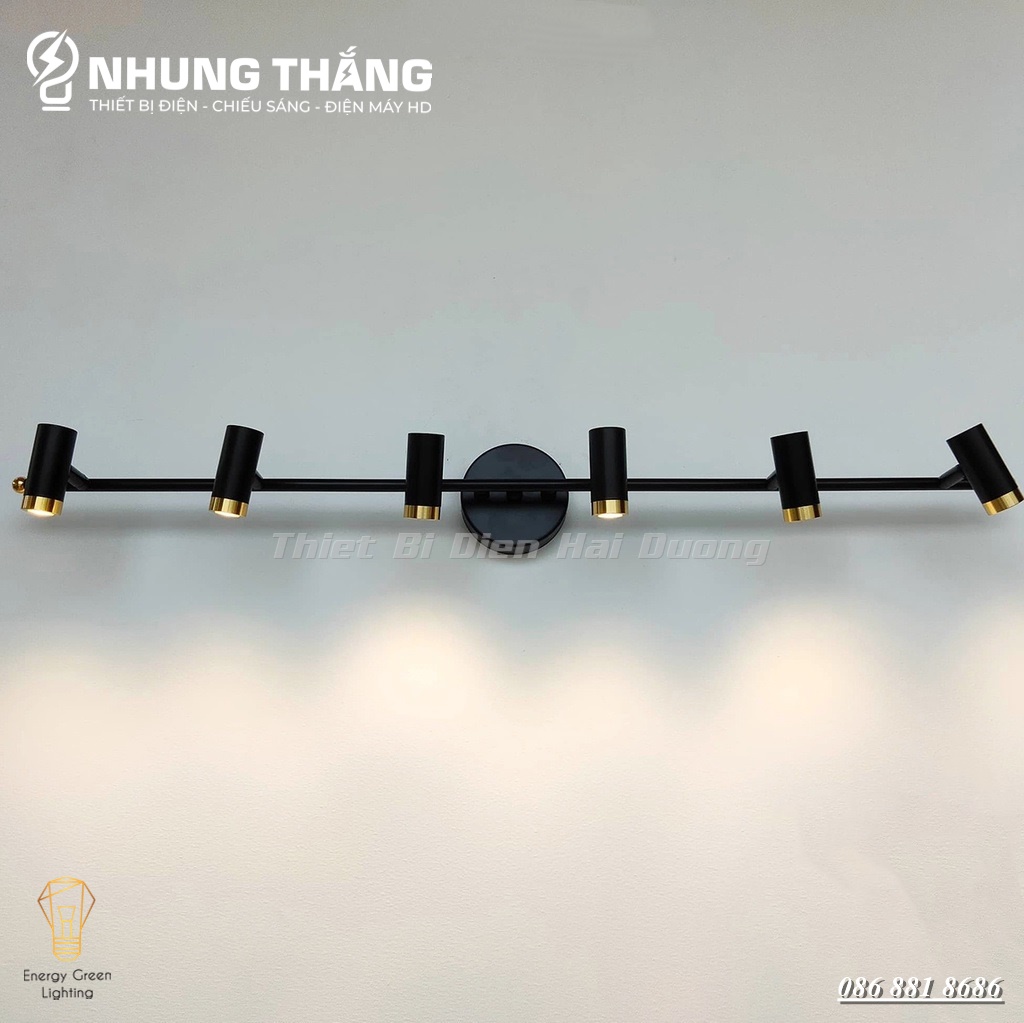 Đèn soi tranh 6028-6 LED Trang Trí Hiện Đại - Ánh Sáng Vàng - Điều Chỉnh Được Góc Chiếu