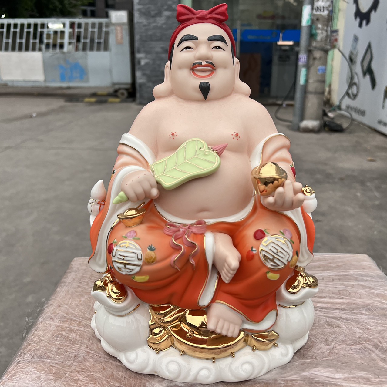 [12inch] Tượng Thần Tài Thổ Địa sứ đức hóa cao cấp nhập khẩu Đài Loan cao 29cm – Đỏ