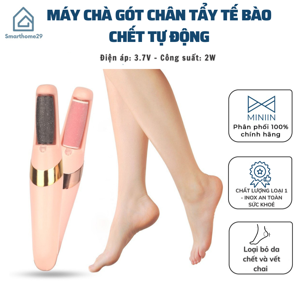 Máy Chà Gót Chân Tẩy Tế Bào Chết Tự Động, Máy Chà Gót Chân Cá Nhân 2 Đầu Mài, Sạc Pin Tiện Lợi - HÀNG CHÍNH HÃNG MINIIN