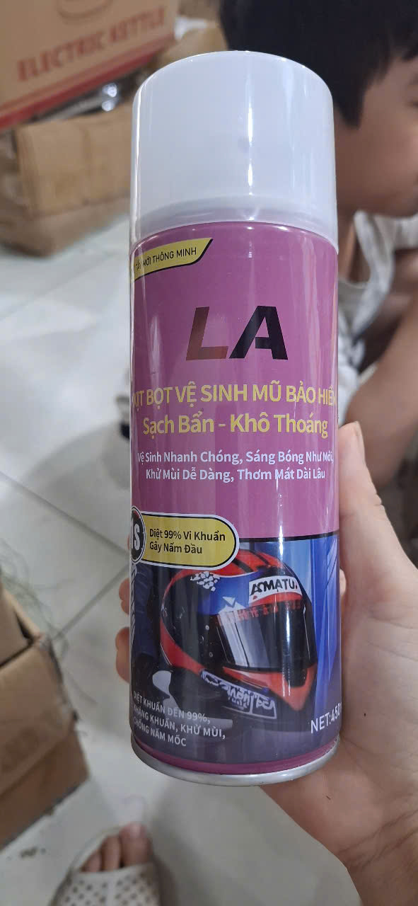 [KoSuyTu] CHAI XỊT VỆ SINH MŨ BẢO HIỂM BỌT TUYẾT LA 450ml - Hương Chanh &amp; Hoa Hồng (IB Chọn)