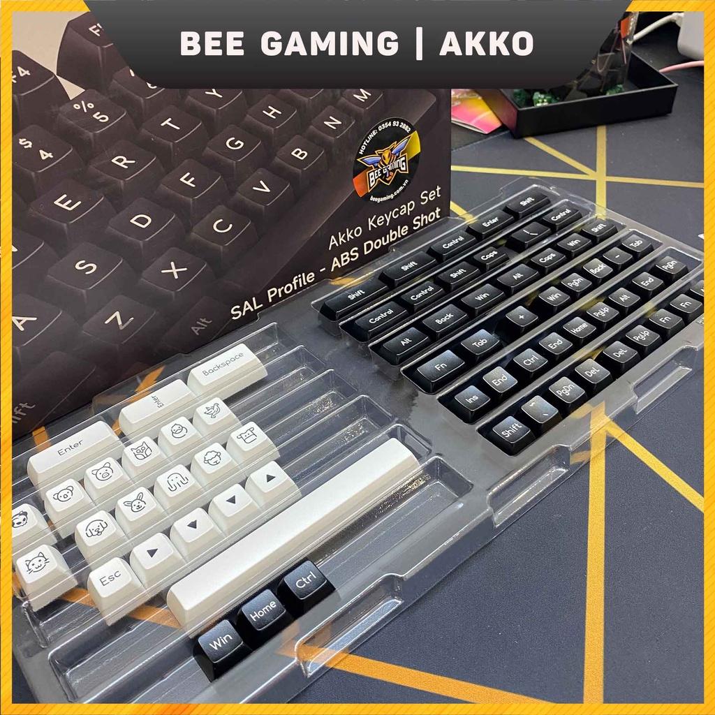 Bộ keycap chính hãng AKKO – White on Black WOB (ABS Double-Shot / SAL profile / 195 nút)