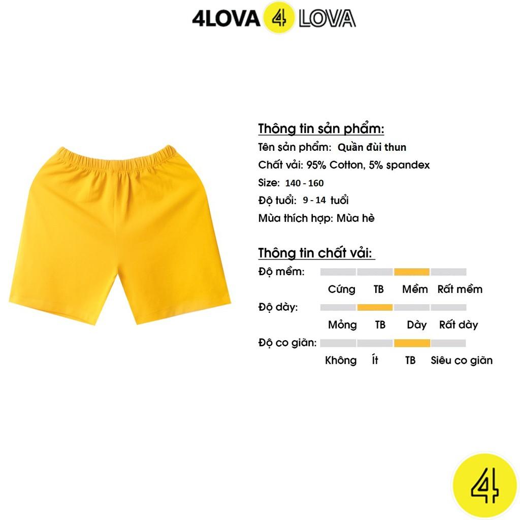 Quần đùi short thun chất cotton size đại cho bé 4LOVA chính hãng từ 28-44 kg