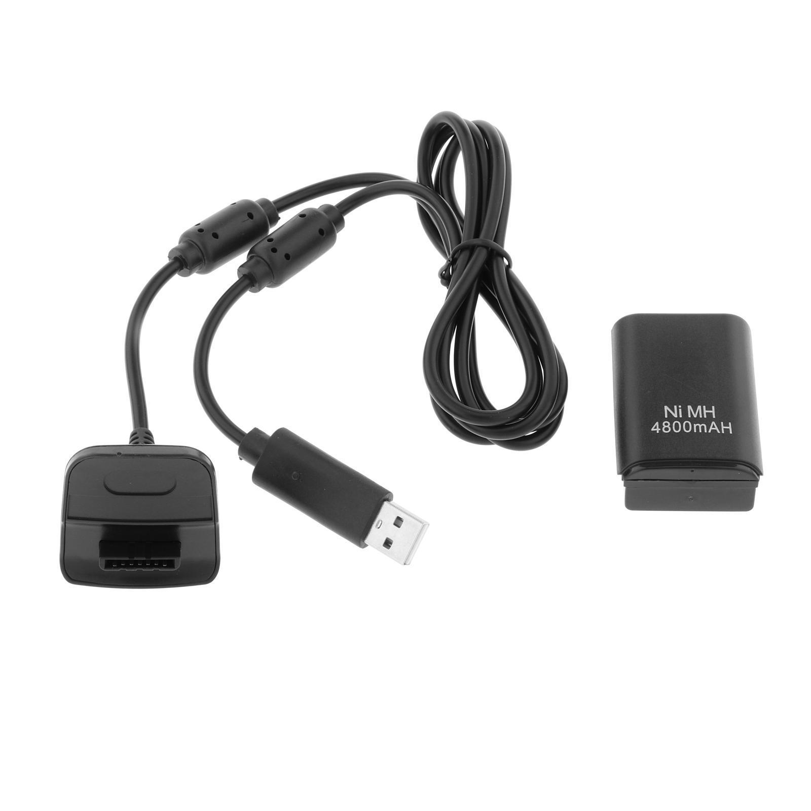 600mAh Controller Battery Covers 1.5M Cable, Rechargeable Replace Parts for Xbox