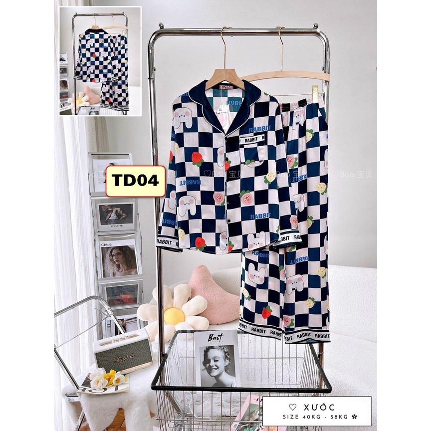 BỘ PYJMA LỤA XƯỚC SHORTS, TAY DÀI, TAY NGẮN.