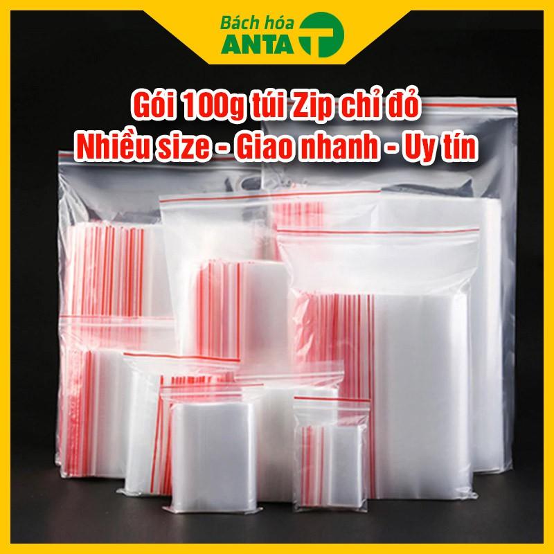 100g Túi zip chỉ đỏ loại dày đẹp - Ấn vào chọn size -