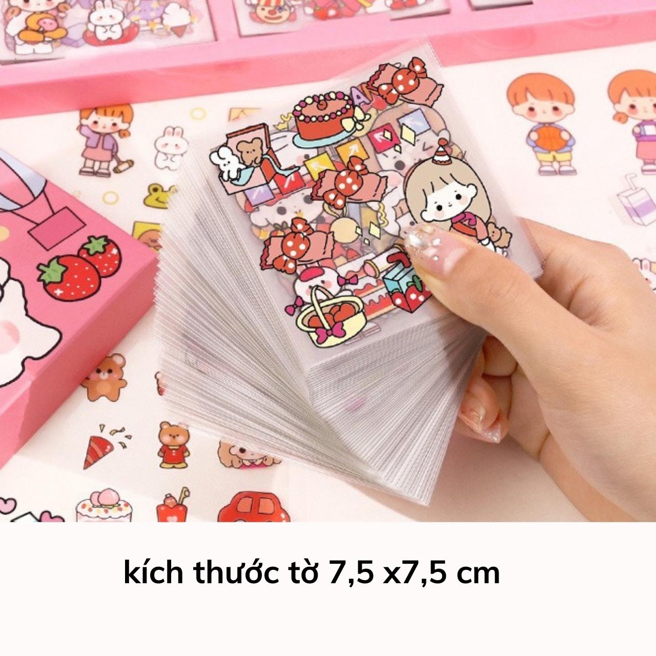 Sticker kute dán sổ, dán ốp điện thoại, dán bình nước sticker hoạt hình đáng yêu