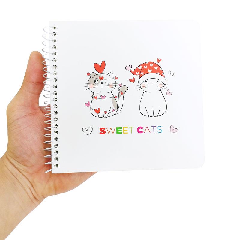 Sổ Lò Xo Teen Không Kẻ Có Chấm 80gsm Sweet Cats - The Sun - Mẫu 2