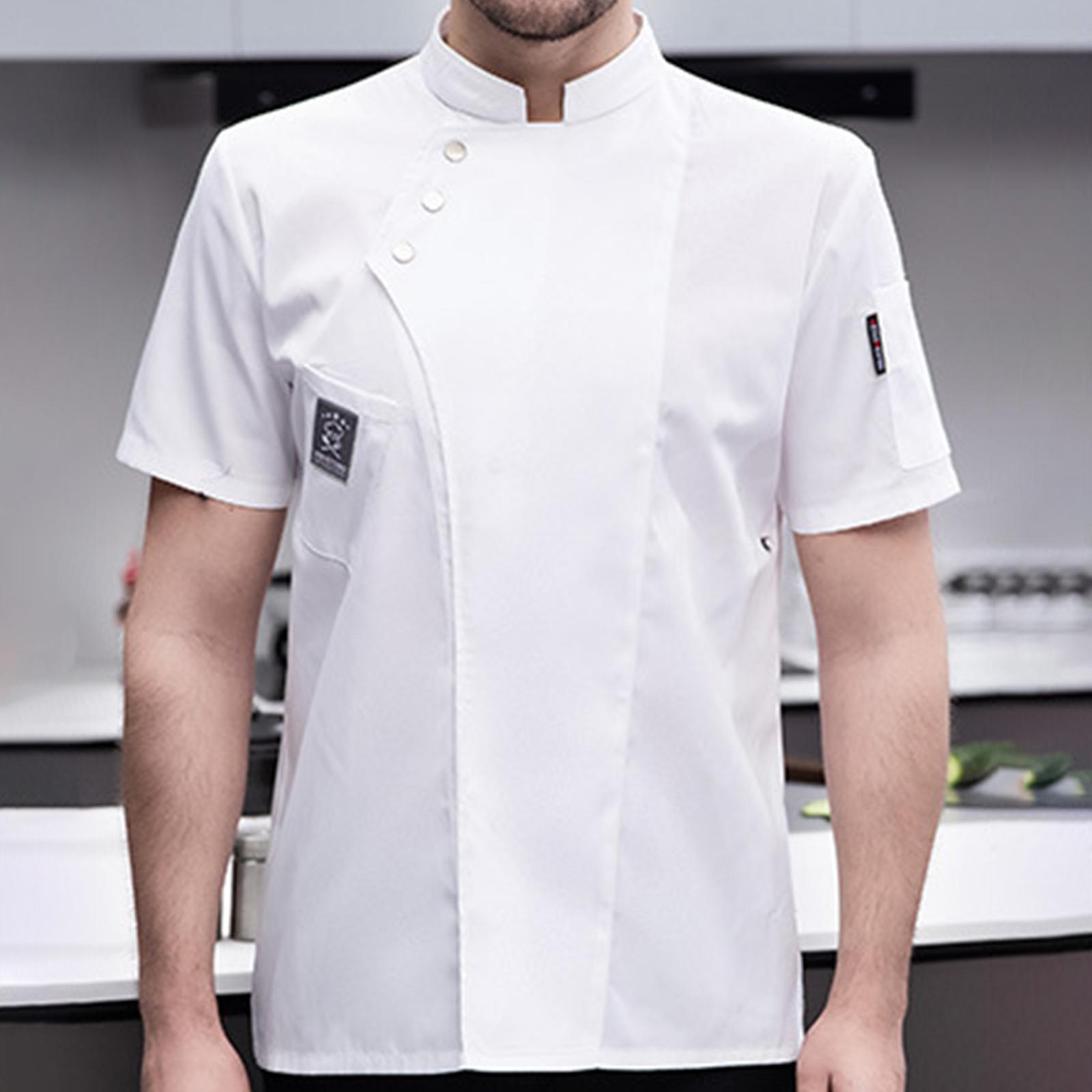 Chef Jacket Short Sleeve Cooking Clothes Coat for Restaurant