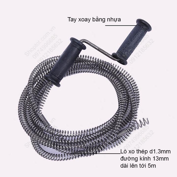 Dây thông tắc vệ sinh loại lò xo đường kính lớn 13mm, dài 5m