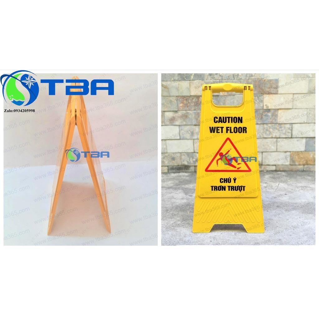 Biển thông báo chữ A màu vàng cao cấp ''CHÚ Ý TRƠN TRƯỢT''