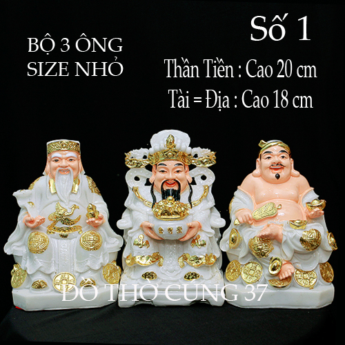 [ BỘ 3 ÔNG - SIZE NHỎ ] THẦN TÀI +THỔ ĐỊA +THẦN TIỀN [ COMPOSITE + BỘT ĐÁ ]