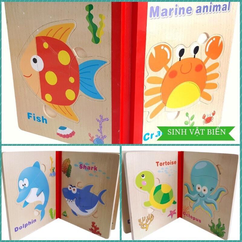 Đồ Chơi Gỗ-Sách Ghép Gỗ Nhiều Chủ Đề Cho Bé