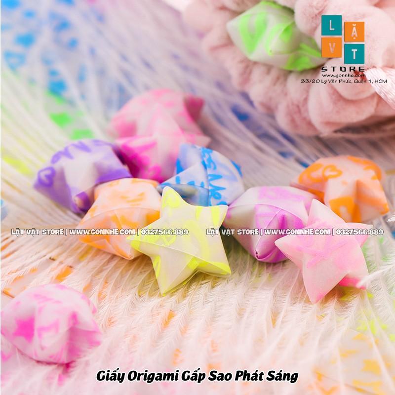 Giấy gấp sao phát sáng trong đêm bằng huỳnh quang - Origami Light Paper 210 PCS 10 Kiểu