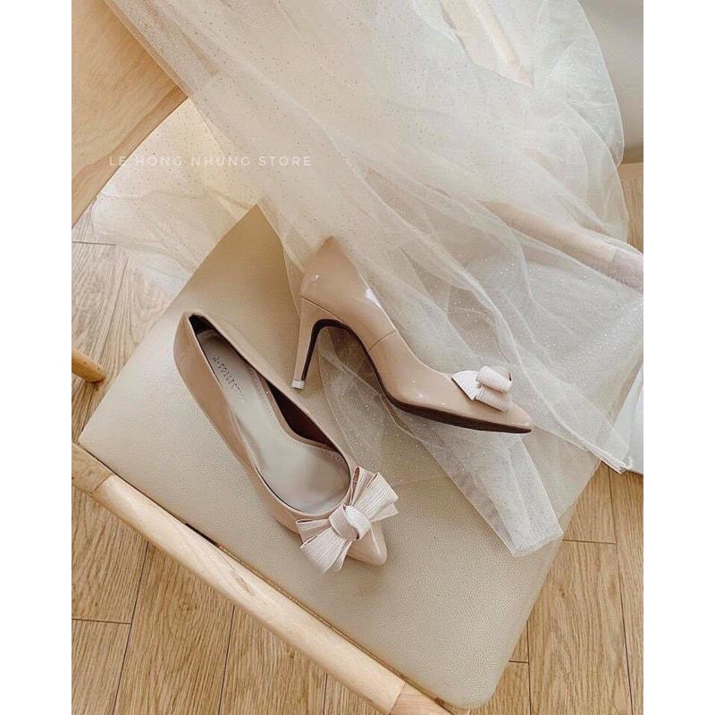 Giầy cao gót thời trang Anna 7 phân nơ bồng