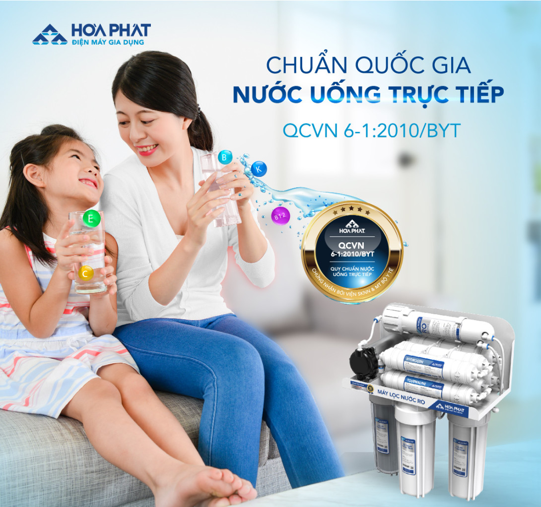 (Hỗ trợ lắp đặt HN) Máy Lọc Nước RO để gầm chân quỳ 10 lõi Hòa Phát HWU2A1022 - Bảo Hành 36 Tháng - Hàng Chính Hãng