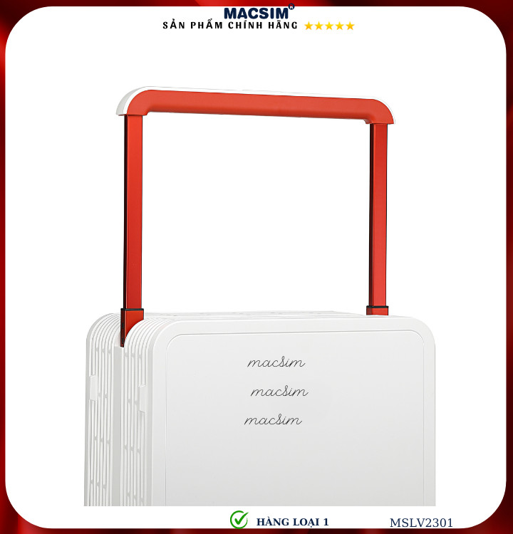 Vali cao cấp Macsim SMLV2301 cỡ 20 inch màu trắng- Hàng loại 1
