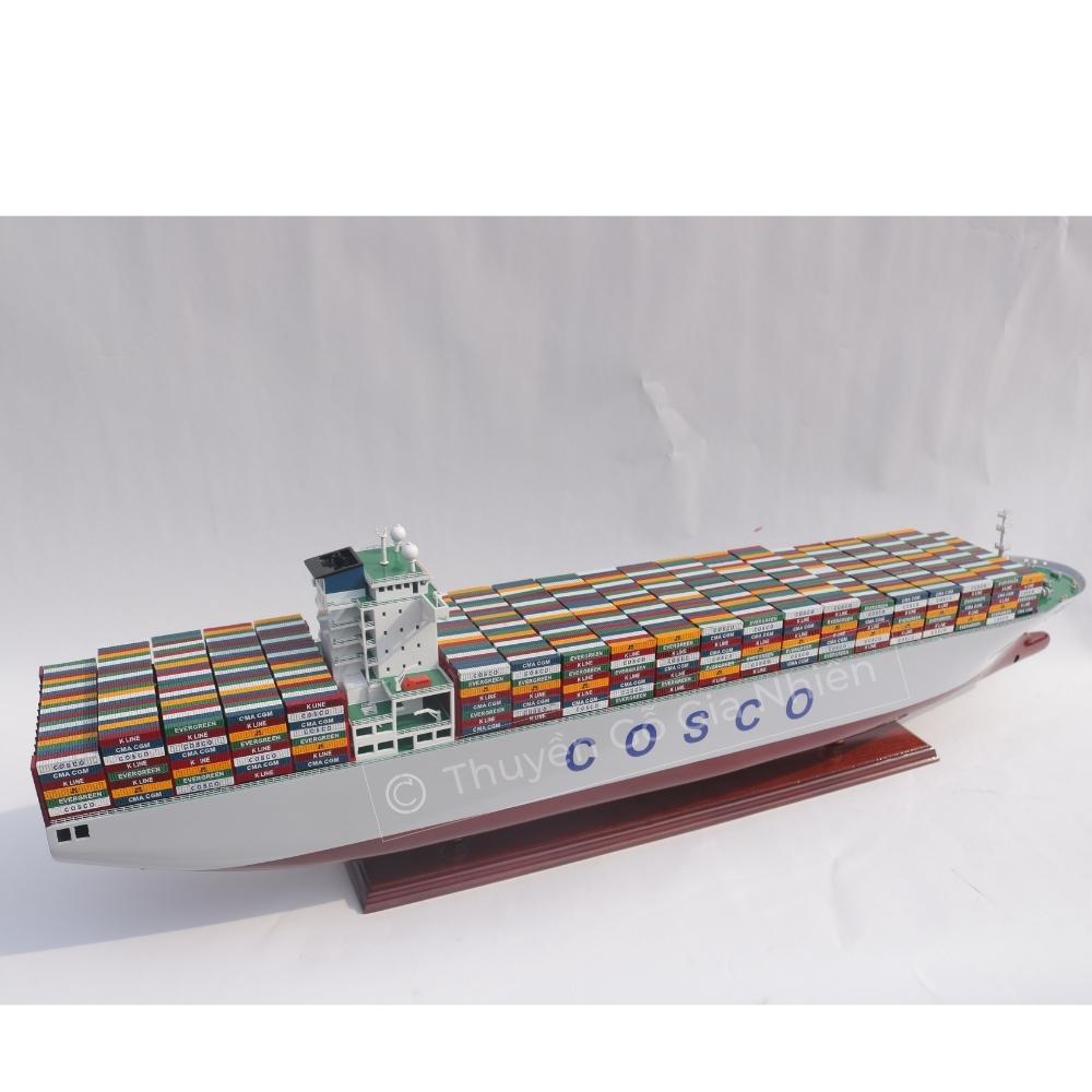 Mô Hình Thuyền Gỗ Trang Trí Phong Thủy Dạng Thuyền Thương Mại COSCO EUROPE SHIP Chính Hãng, Hàng Xuất Khẩu Chất Lượng Cao