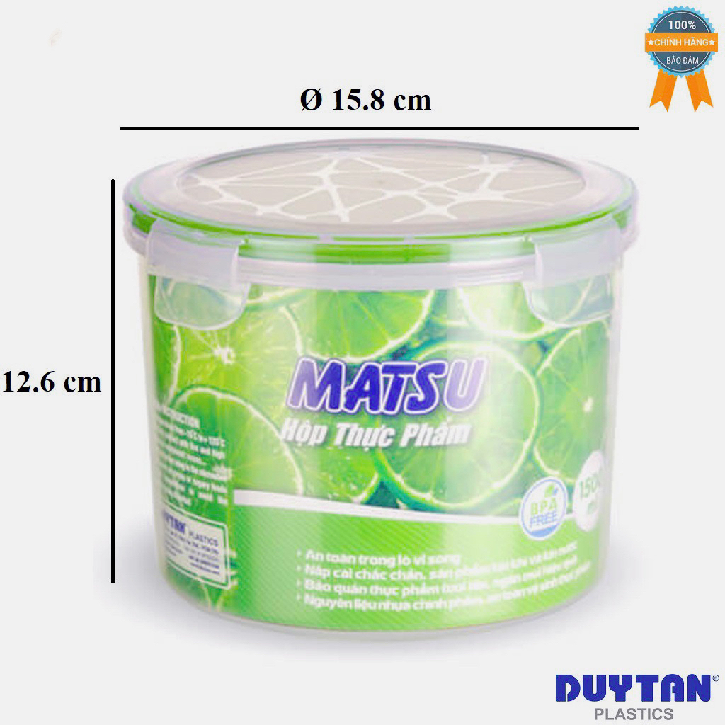 Hộp Nhựa Tròn MATSU 1500ml Đựng Thực Phẩm Đồ Dùng