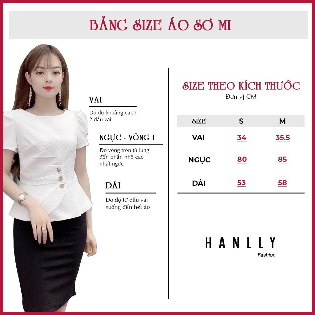 Áo Sơ Mi Nữ Kiểu Chất Đũi Công Sở Ngắn Tay Cổ Tròn - 6 Màu Trắng Vàng Đen Xanh Hồng Be - Hanlly Fashion Thời Trang - A13