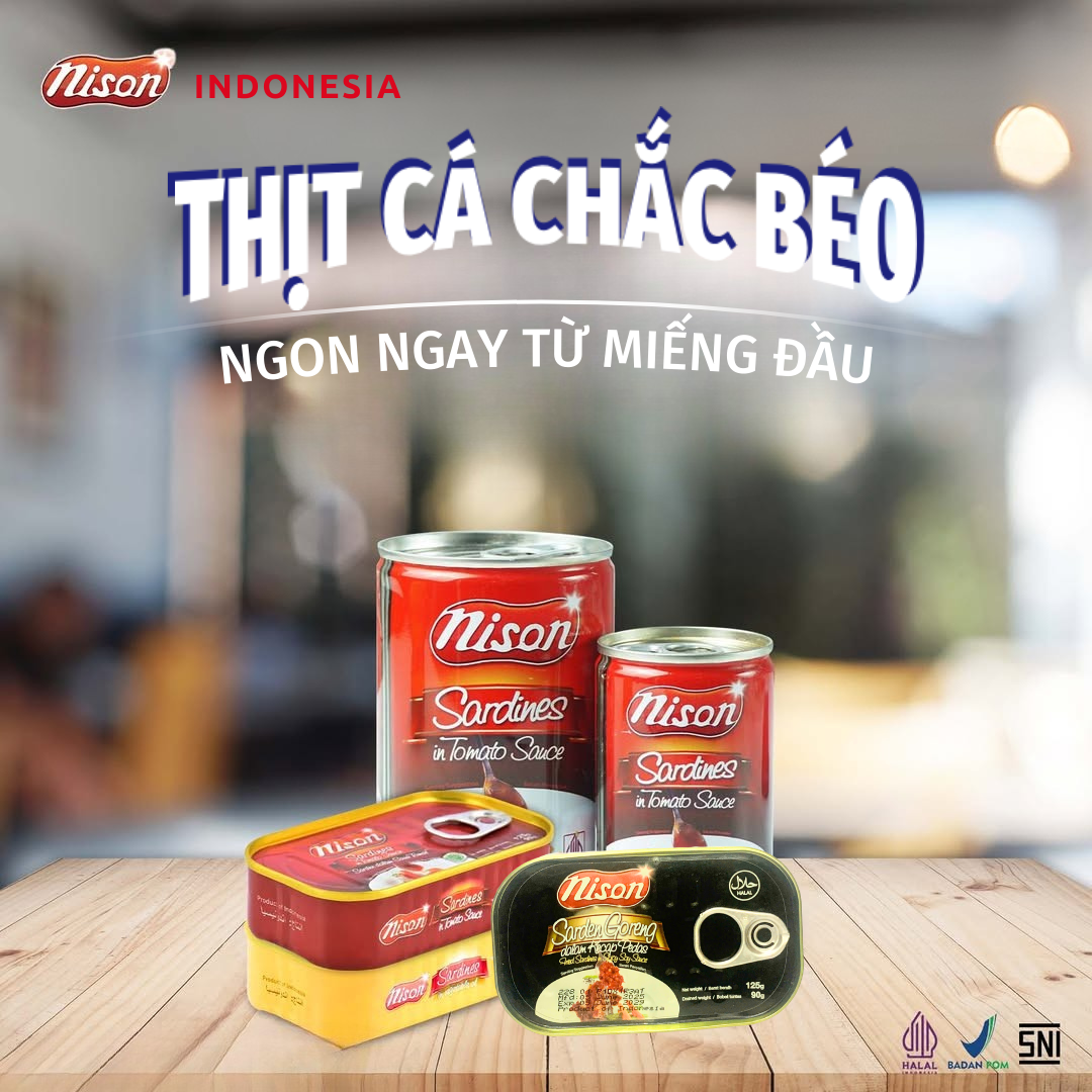 CÁ TRÍCH CHIÊN SỐT TƯƠNG CAY HIỆU NISON - NISON FRIED SARDINES IN SPICY SOY SAUCE 125g