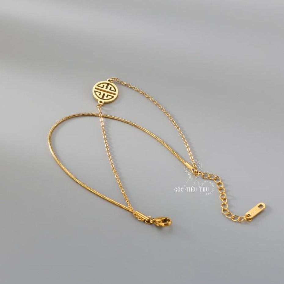 Lắc Tay Titanium Cao Cấp Hai Tầng Mặt Khắc Họa Tiết Cá Tính - Trang Sức Bền Không Gỉ Phong Cách Hàn Quốc