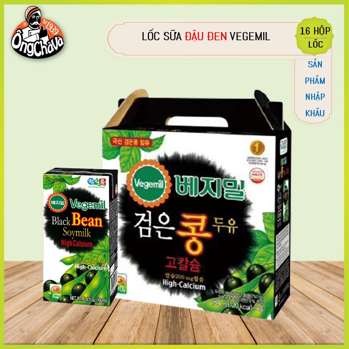 Thùng Sữa Hạt Vegemil Đậu Đen 190ml (16 Hộp/Thùng)