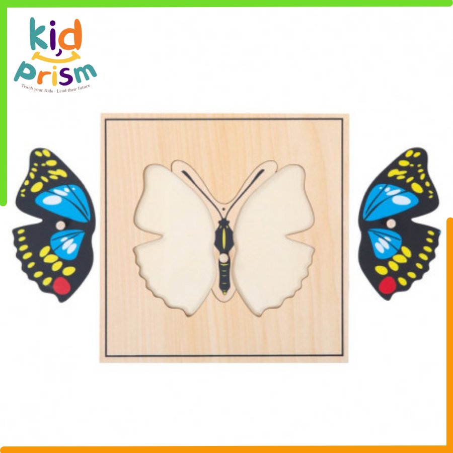 Tranh ghép 3D hình bươm bướm bằng gỗ giúp bé phát triển tư duy, kích thích trí não  (Giáo cụ Montessori)