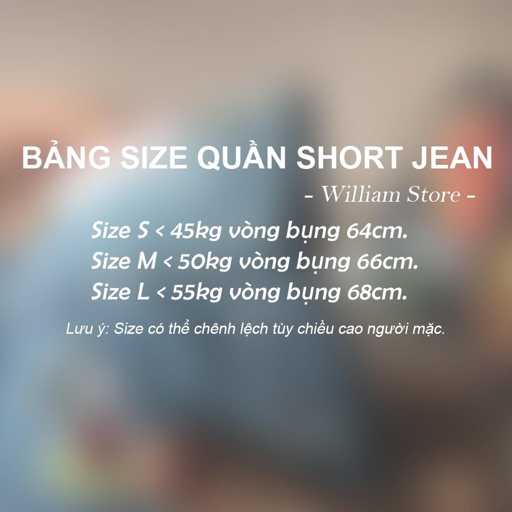 Quần jean nữ short ống rách, vải denim bền đẹp, dễ phối đồ William - AT113