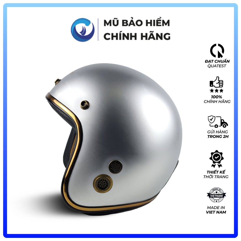 Mũ Bảo Hiểm 3/4 đầu Blue Sea A101 - Đủ Màu Sơn - Lót tháo rời - Freesize - Hàng chính hãng