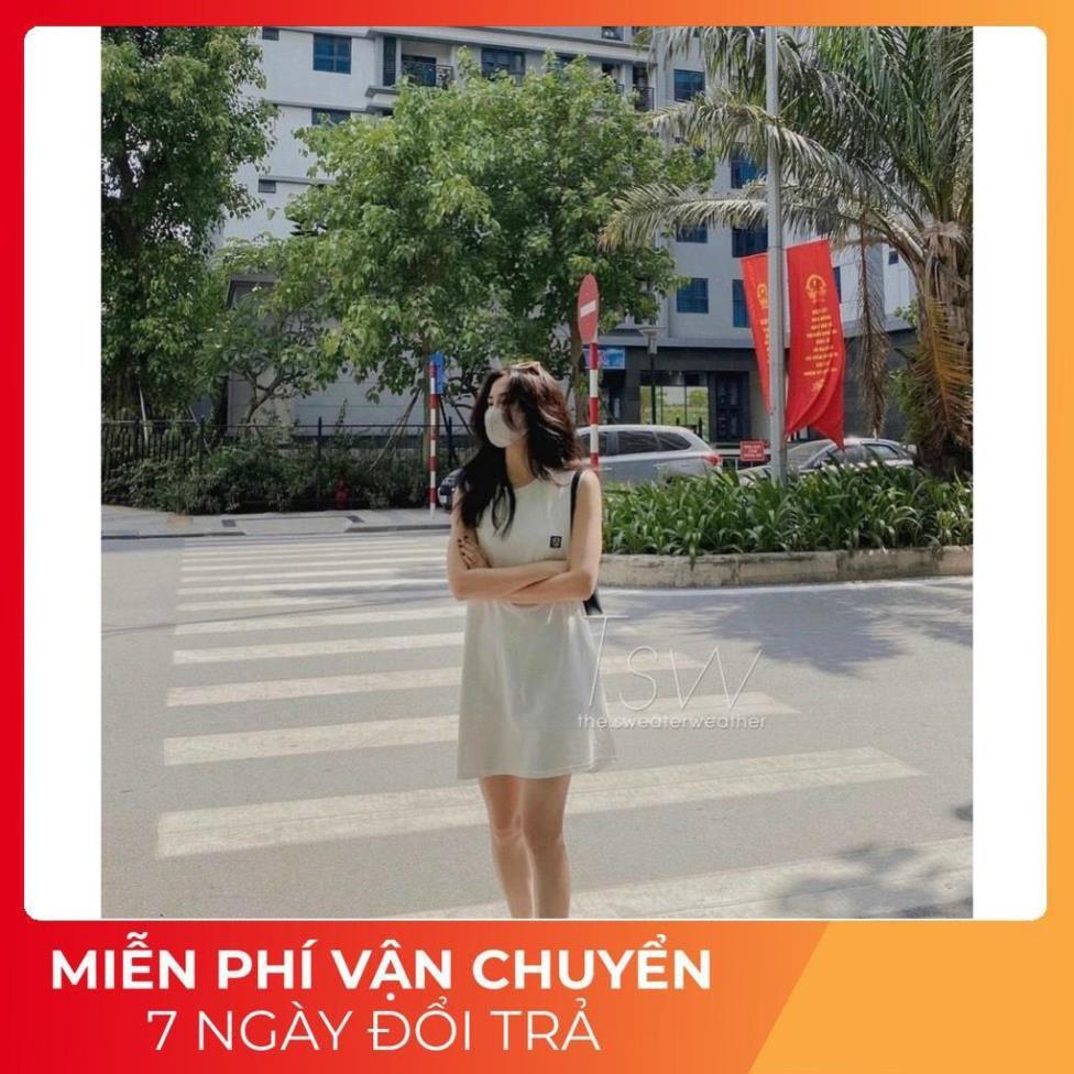 Đầm Suông Ba Lỗ Sát Nách Logo Chú Bò