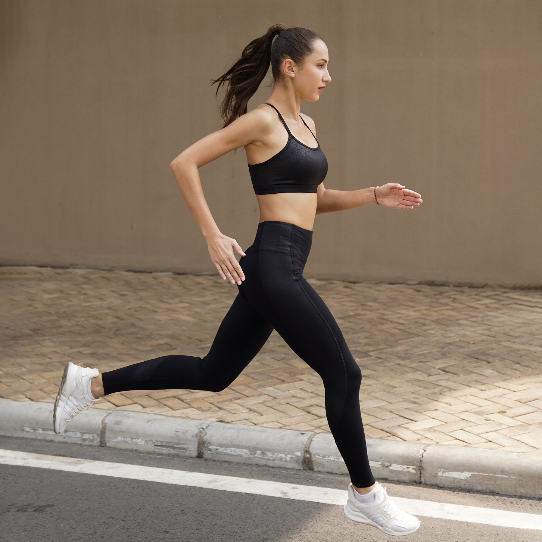 Set Quần áo tập Yoga Gym thiết kế cao cấp Hibi Sports Áo bra ba lỗ - Quần lưng cao phối da tôn dáng H117 - Áo có mút nâng ngực