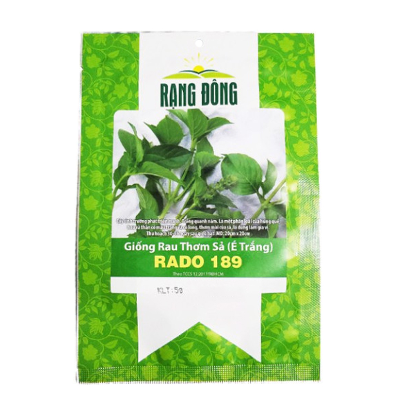 Hạt giống rau thơm sả ( é trắng ) RADO 189 Rạng Đông - Gói 5gram