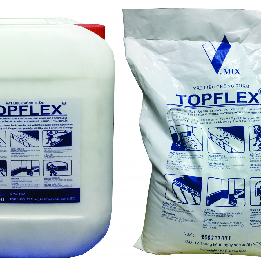 BỘ TOPFLEX 30KG - MÀNG LỎNG CHỐNG THẤM SIÊU ĐÀN HỒI HAI THÀNH PHẦN