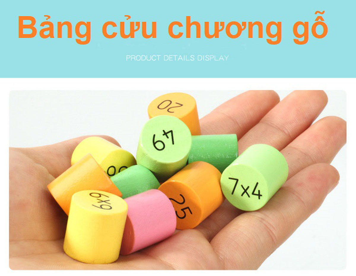 ĐỒ CHƠI THÔNG MINH CHO BÉ BẢNG CÔNG THỨC CỬU CHƯƠNG GỖ (WOODEN MATH MULTIPLICATION TABLE BOARD)