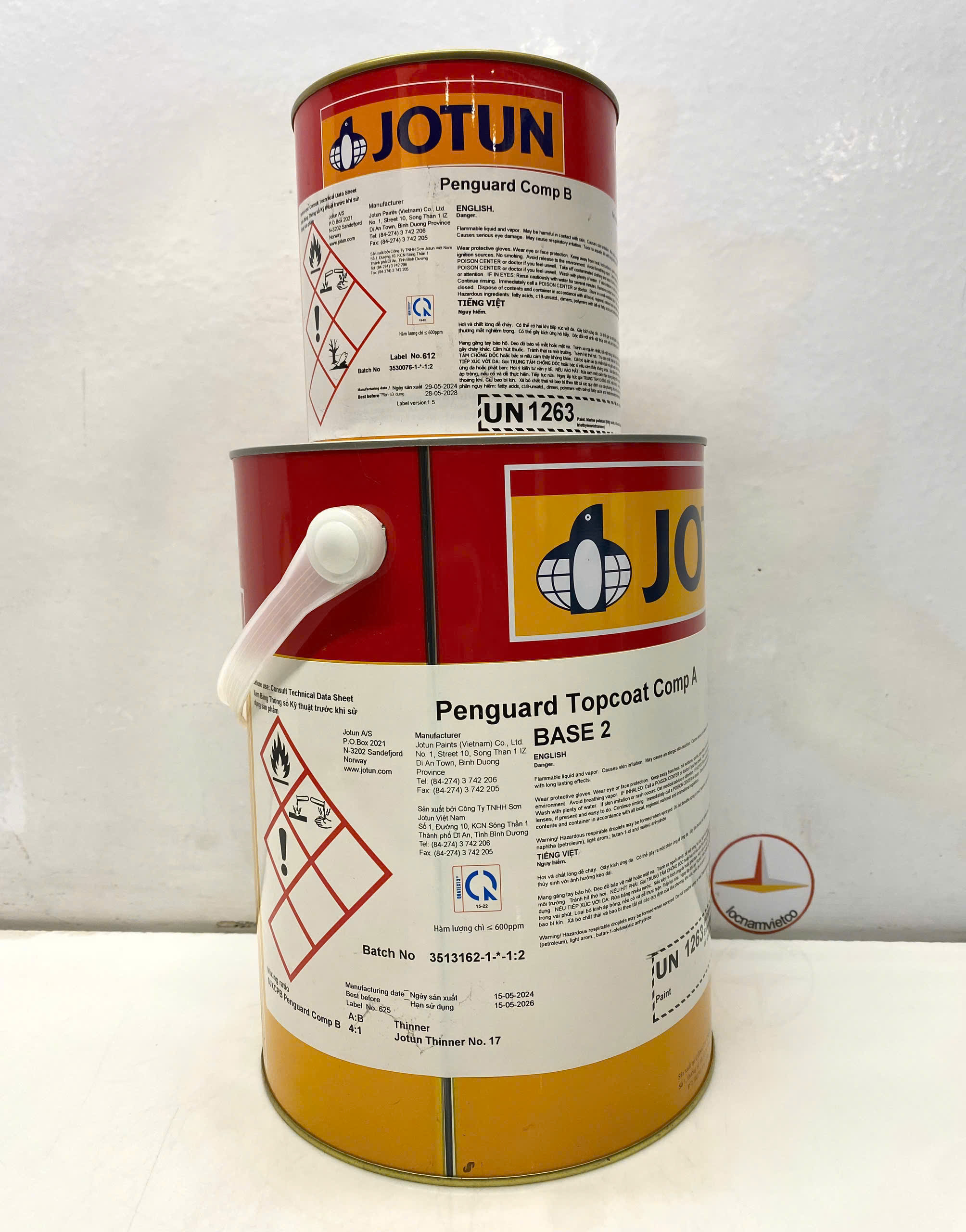Sơn Epoxy Jotun Penguard Topcoat base 2 màu xám - Grey 0038 _5L/bộ