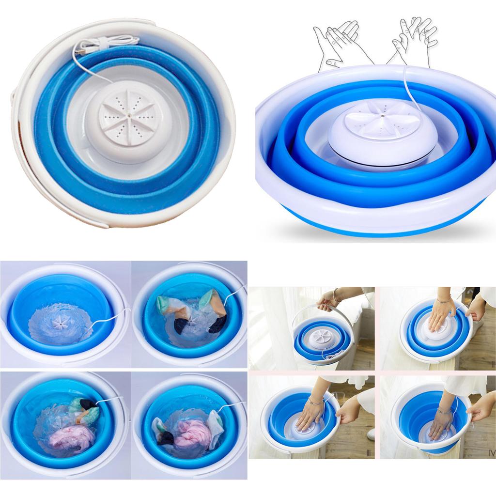 Foldable USB Ultrasonic Washing Machine Clothes Cleaner For Home Travel