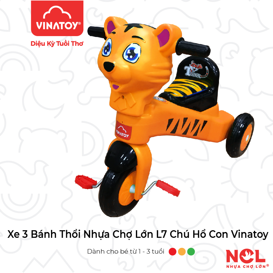 Xe 3 Bánh Nhựa Chợ Lớn L7 Chú Hổ Con (Không Nhạc) - M1765A-X3B