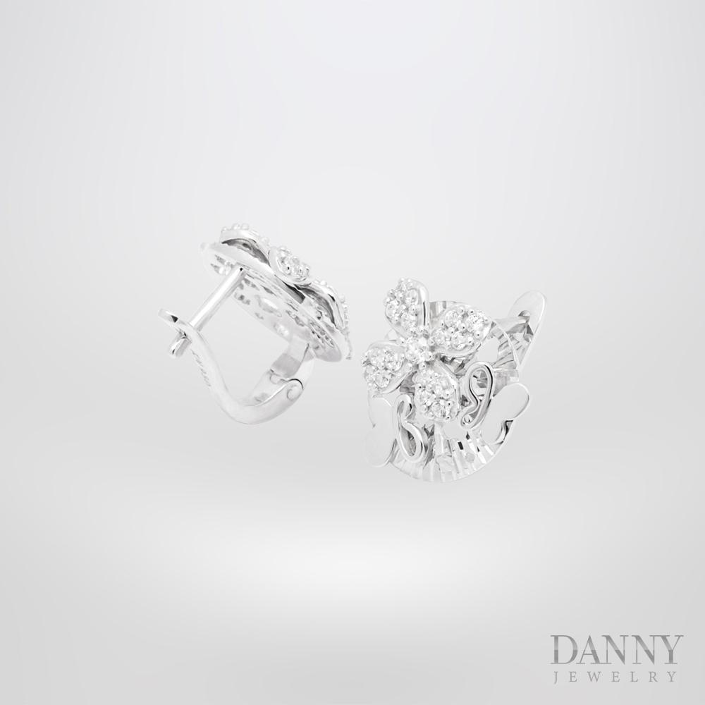 Bông Tai Nữ Bạc 925 Danny Jewelry Xi Bạch Kim Đính Đá CZ NI4GZ016