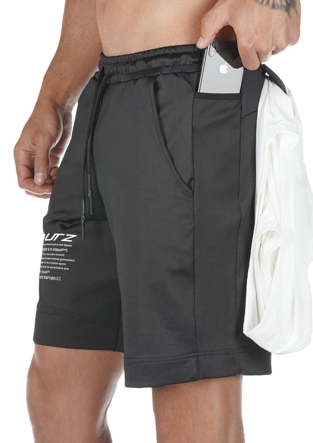 Quần đùi tập Gym nam vải thun thông hơi - túi có khóa - có túi hông để điện thoại - có khe gài áo thích hợp chơi thể thao, đá bóng, chạy bộ, tập Gym