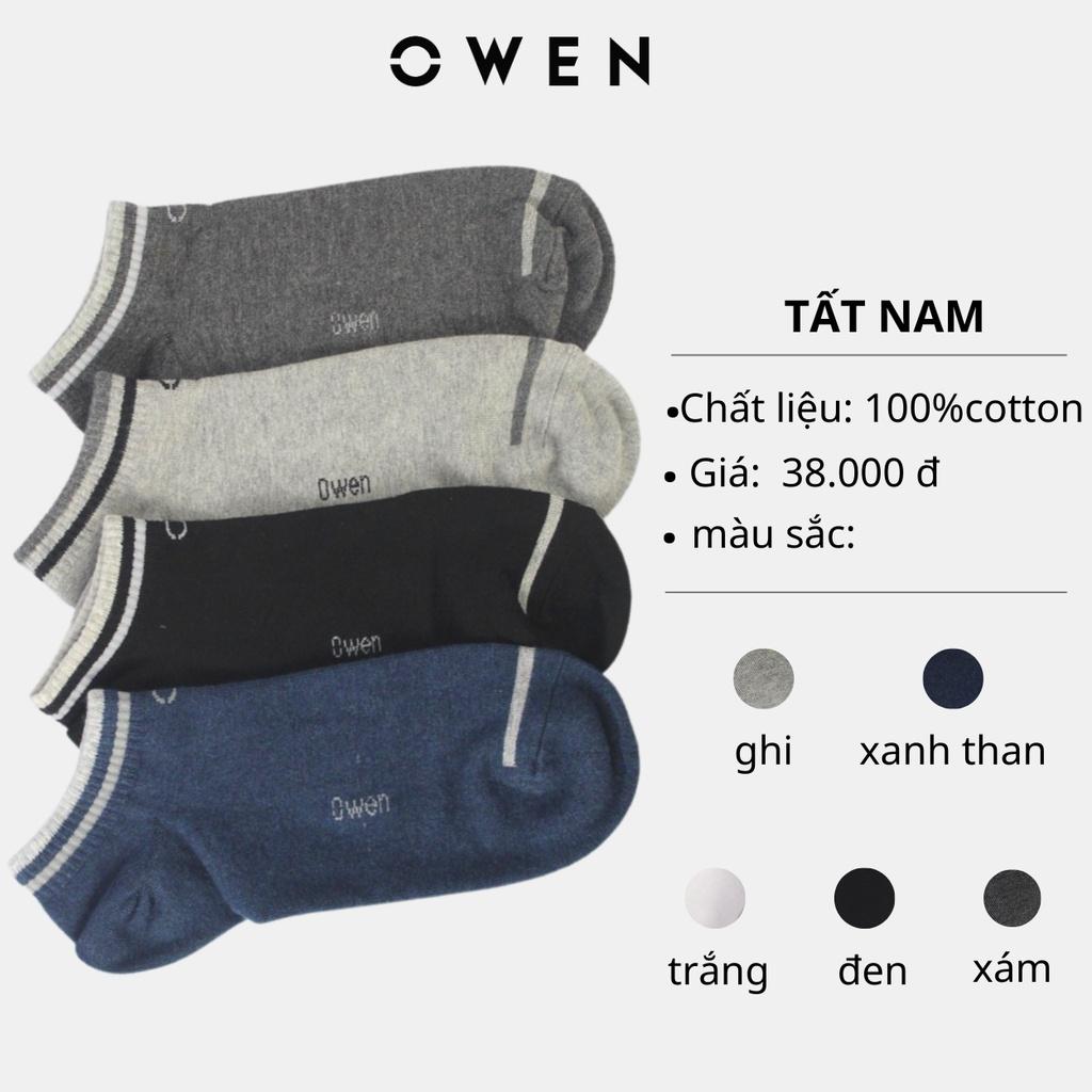 Tất Nam Owen chất cotton cao cấp cổ ngắn mềm mịn thấm hút mồ hôi ngăn mùi kháng khuẩn