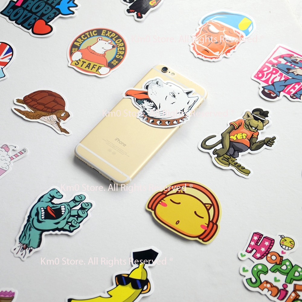 Set 5 Sticker Dán Mũ Bảo Hiểm, Lapop, Ô tô, Xe Máy - GIAO HÌNH NGẪU NHIÊN