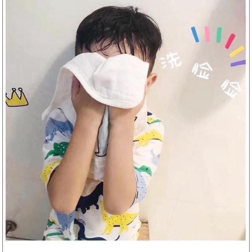 Set khăn mặt sợi che 6 lớp cho trẻ sơ sinh