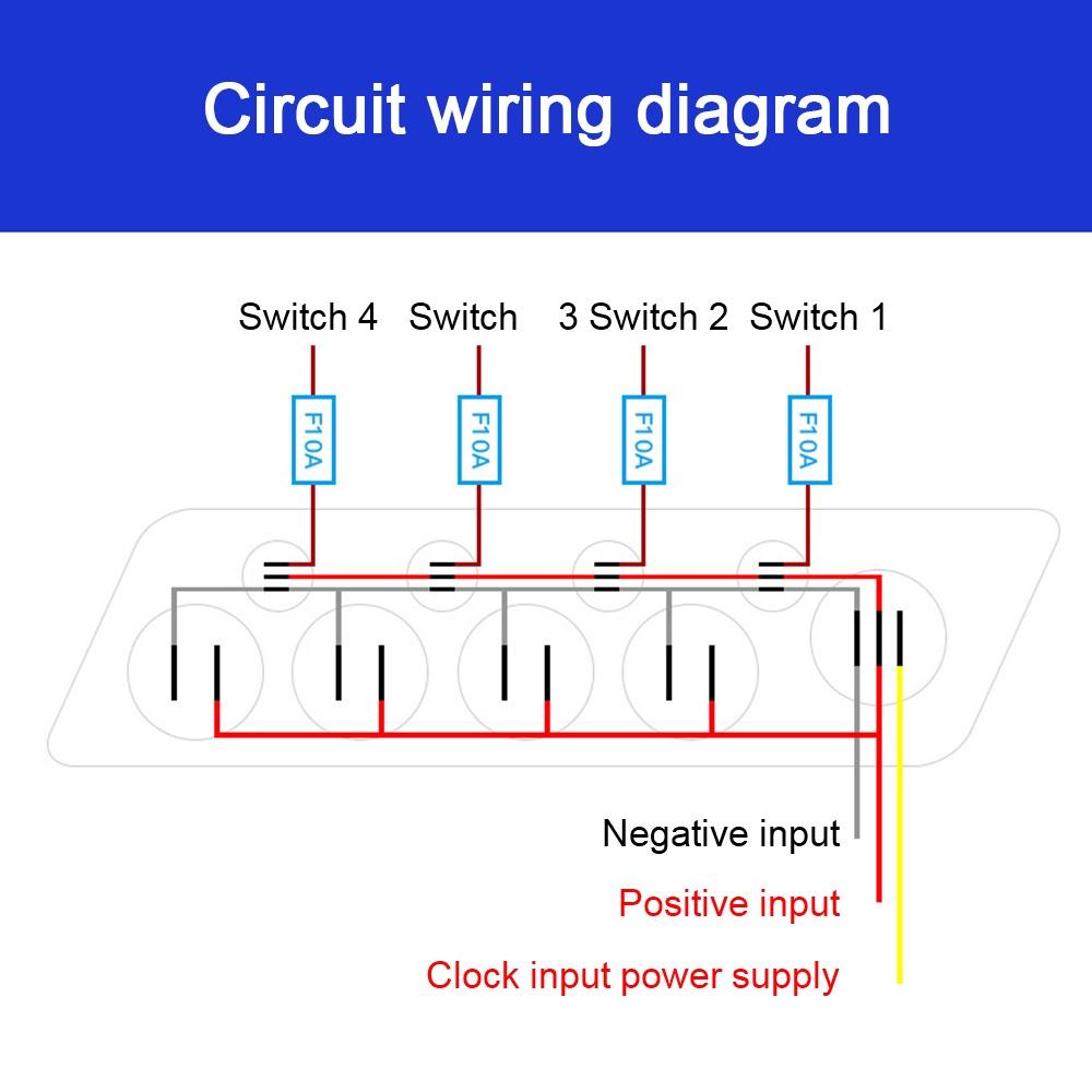 Bảng công tắc 4 cổng USB QC3.0 PD 12-24V 36W chống nước cho xe hơi