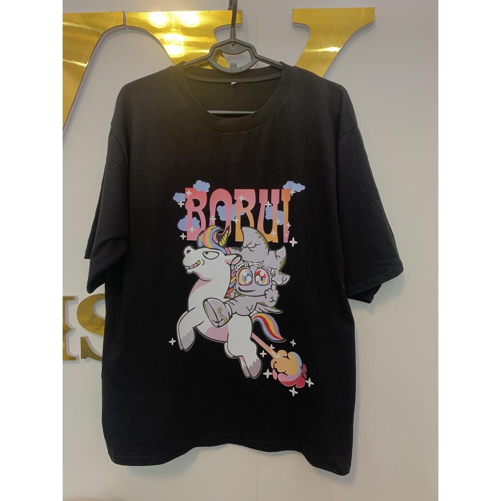 Áo Thun nam nữ BOBUI NGỰA UNICORN Áo phông tay lỡ unisex COTTON mát dày JASHOP