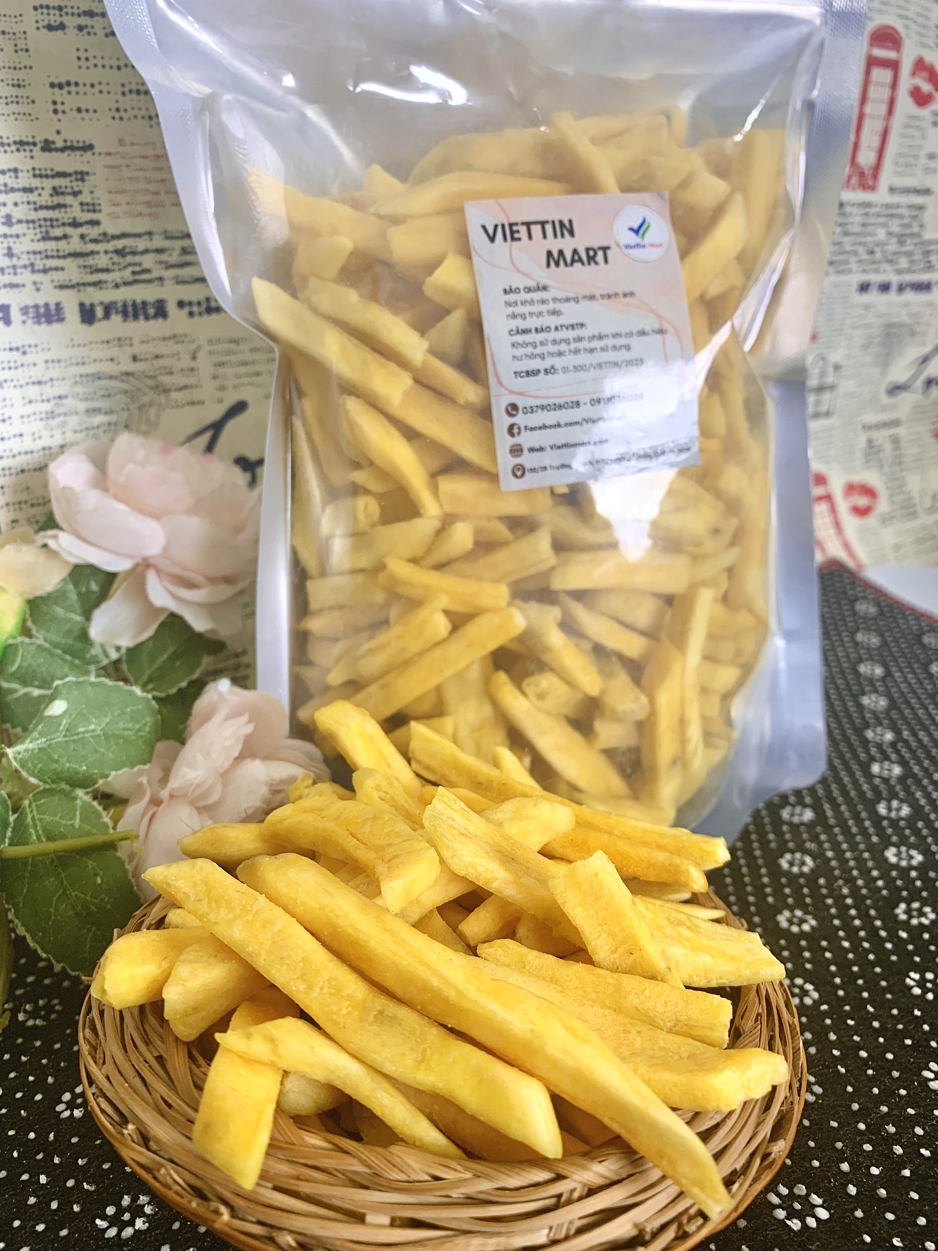 Khoai Lang Vàng Que Sấy Giòn Không Đường VietTin Mart 500g
